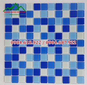 đá mosaic xanh dương