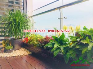 sỏi tự nhiên trang trí ban công