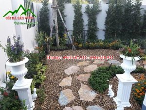 Sỏi nâu tự nhiên rải sân vườn