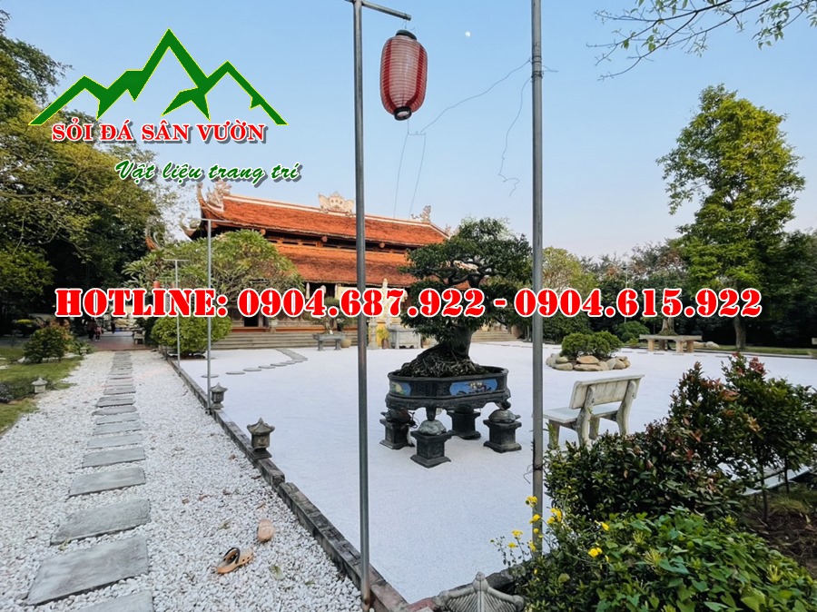 đá trắng rải nền