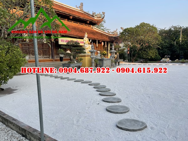 đá trắng rải nền sân vườn đẹp