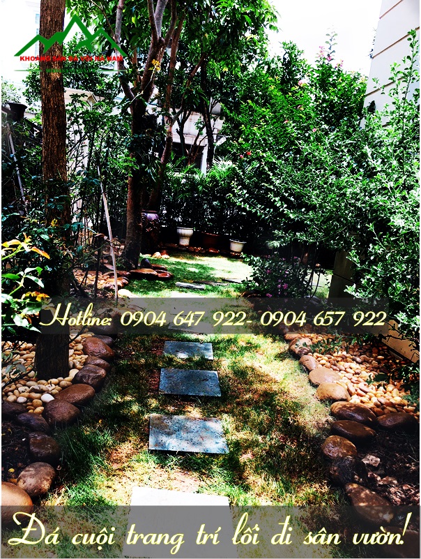 đá cuội trang trí sân vườn