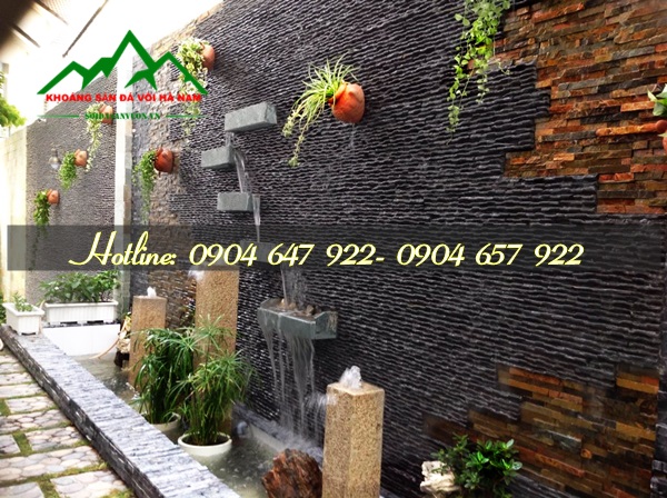 Đá răng lược đen ốp tường