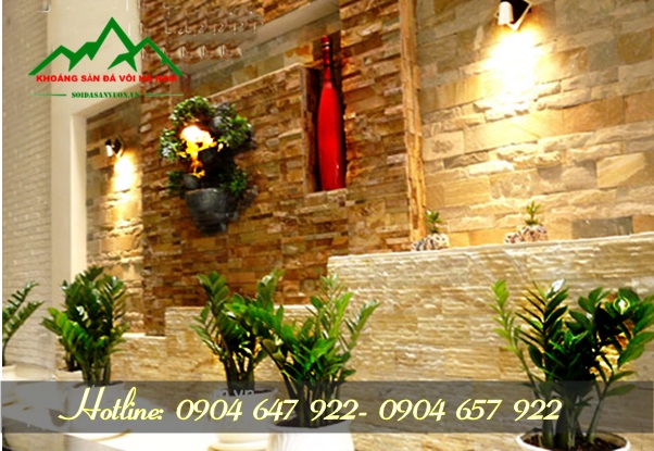 Đá răng lược vàng ốp tường