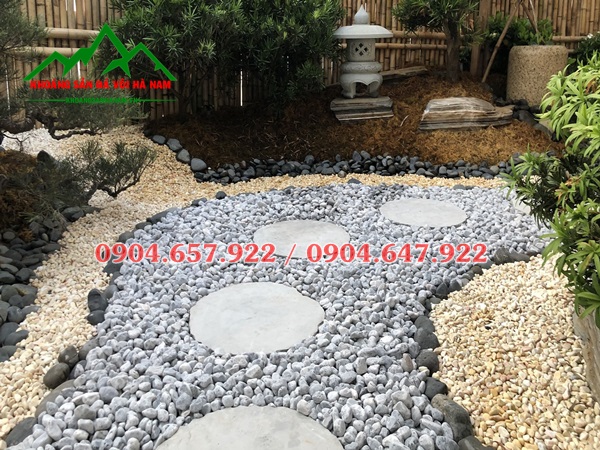 sỏi xám rải sân vườn