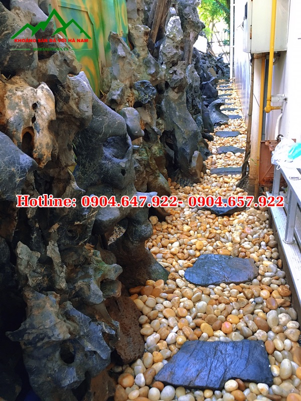 thi công sỏi vàng sân vườn biệt thự