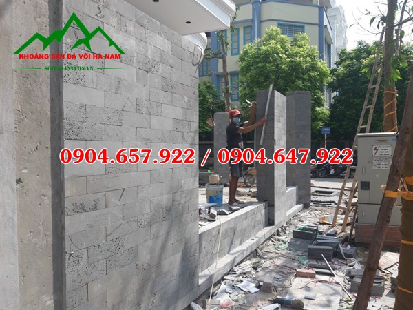 đá ong xám ốp tường