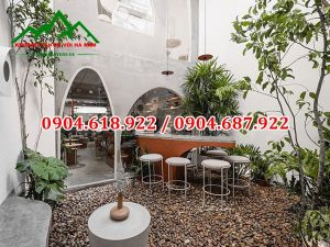 Sỏi trang trí quán cafe