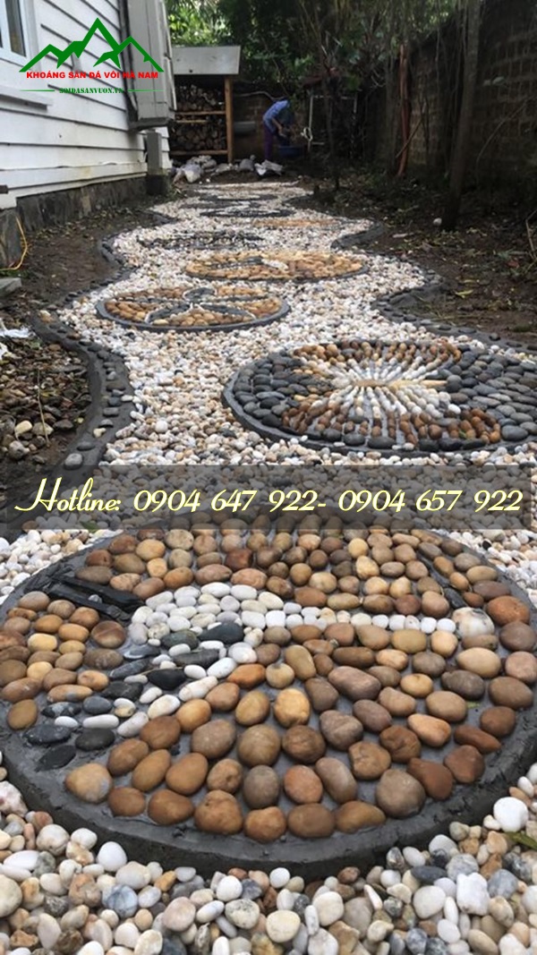 Sỏi trắng trang trí sân vườn