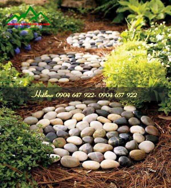 Sỏi trắng trang trí sân vườn 1