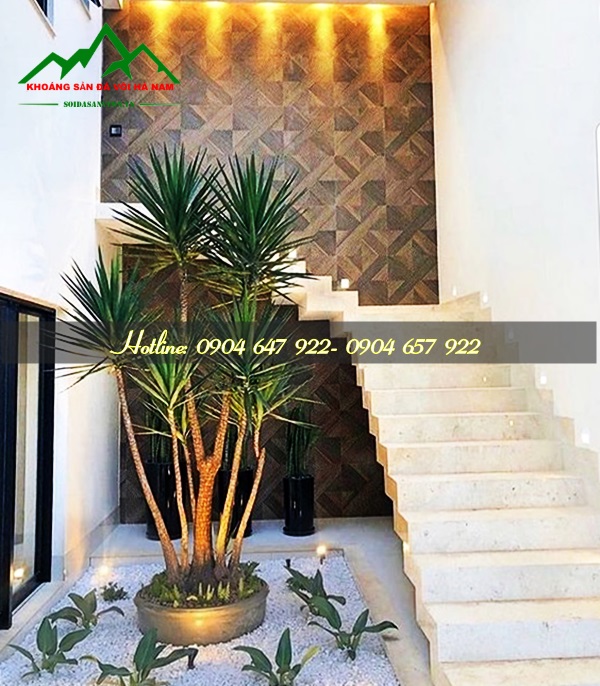 sỏi rải gầm cầu thang