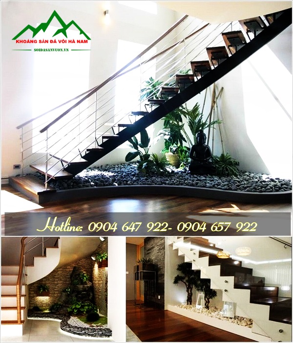 sỏi rải cầu thang