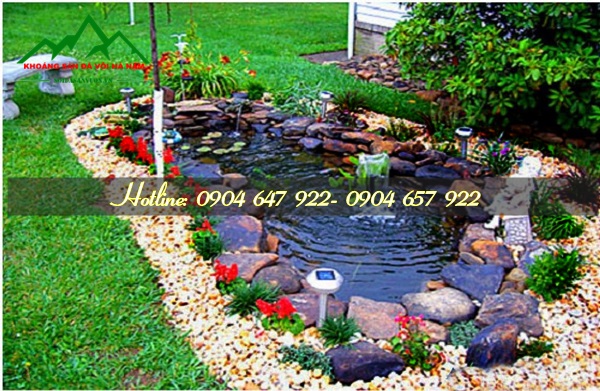 Trang trí hồ cá bằng sỏi