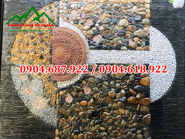 sỏi gắn tranh tường