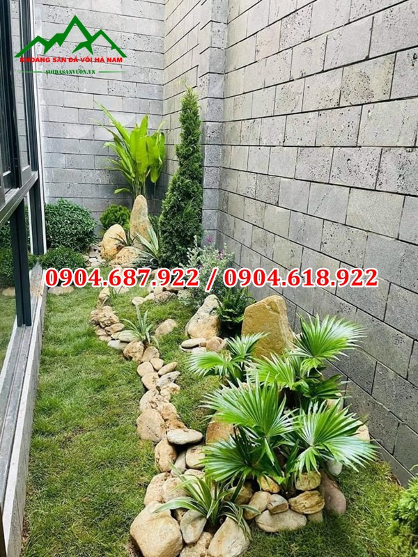 đá ong xám ốp lát tiểu cảnh