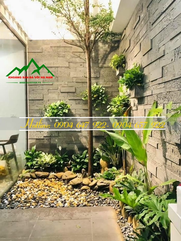 sỏi trang trí rải sân vườn