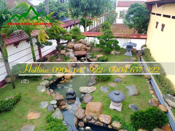 sỏi cuội rải sân vườn