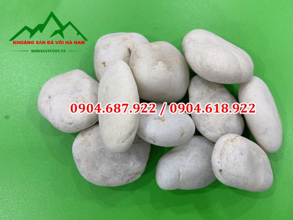 sỏi trắng tự nhiên gắn tường