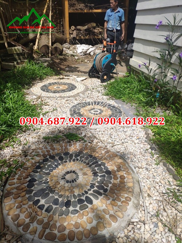 sỏi gắn lối đi sân vườn