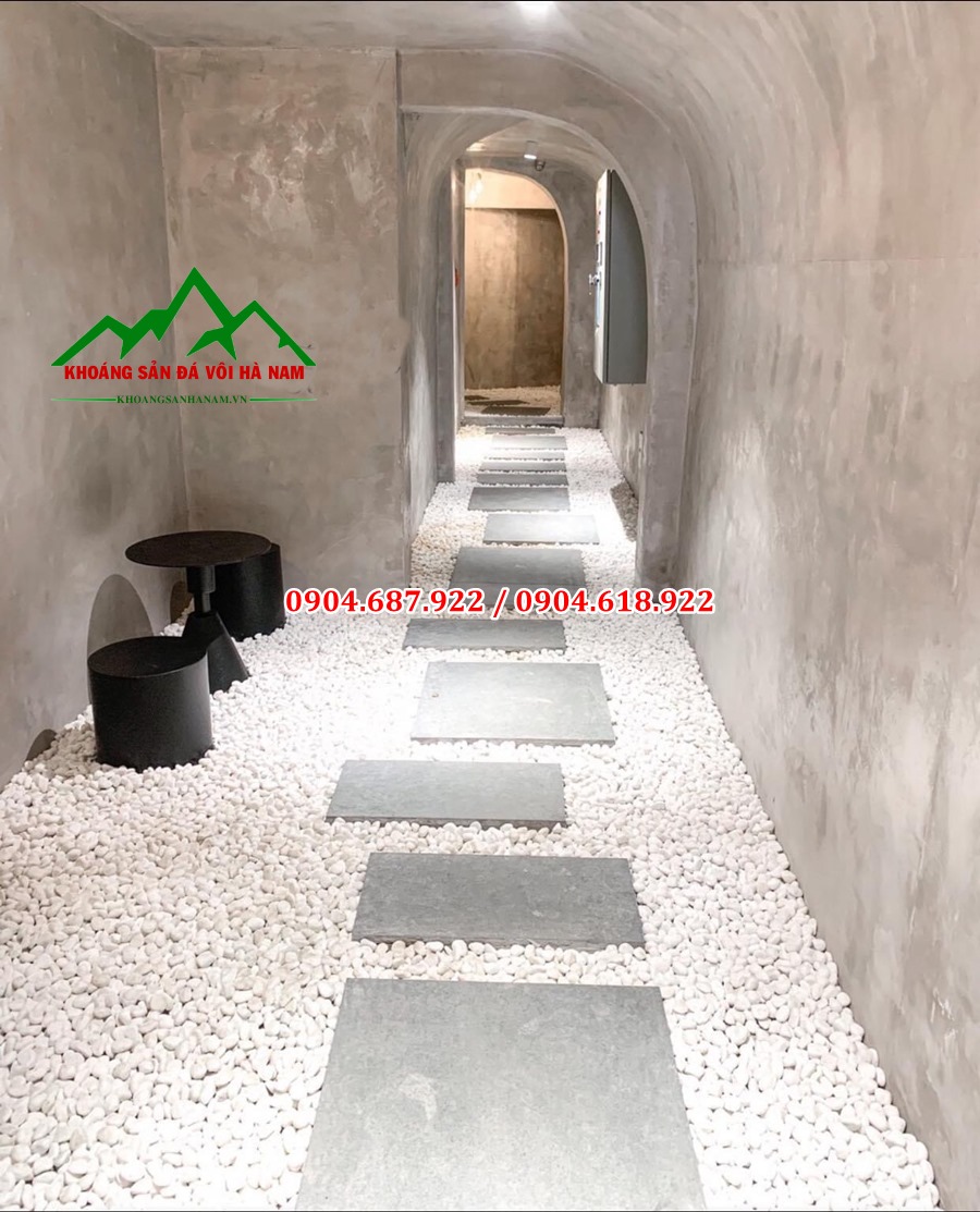 sỏi trắng muối trang trí nội thất