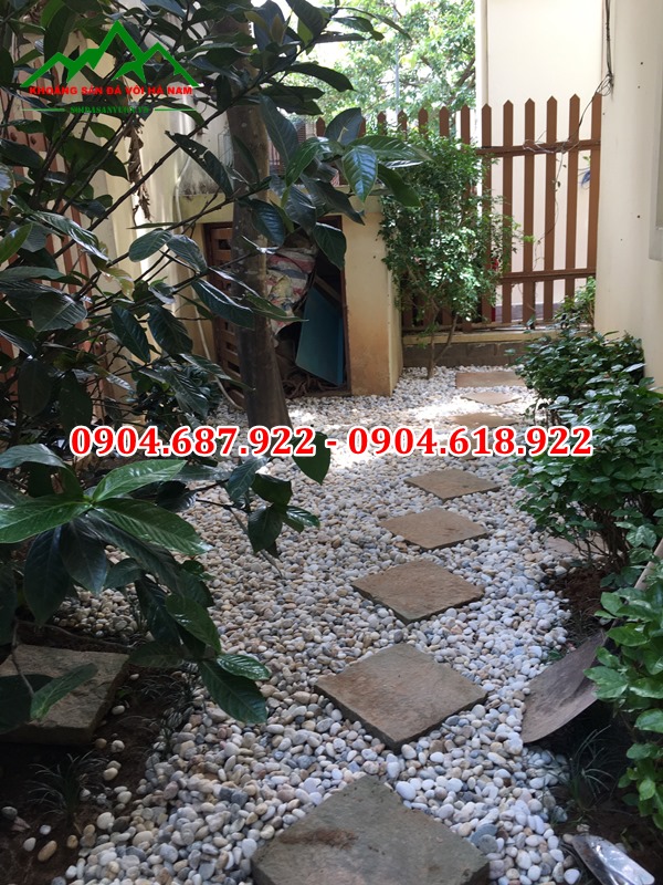 sỏi biển rải lối đi