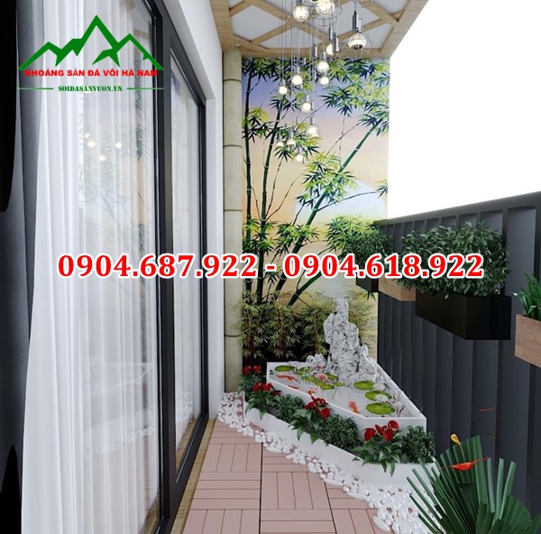 sỏi trang trí ban công