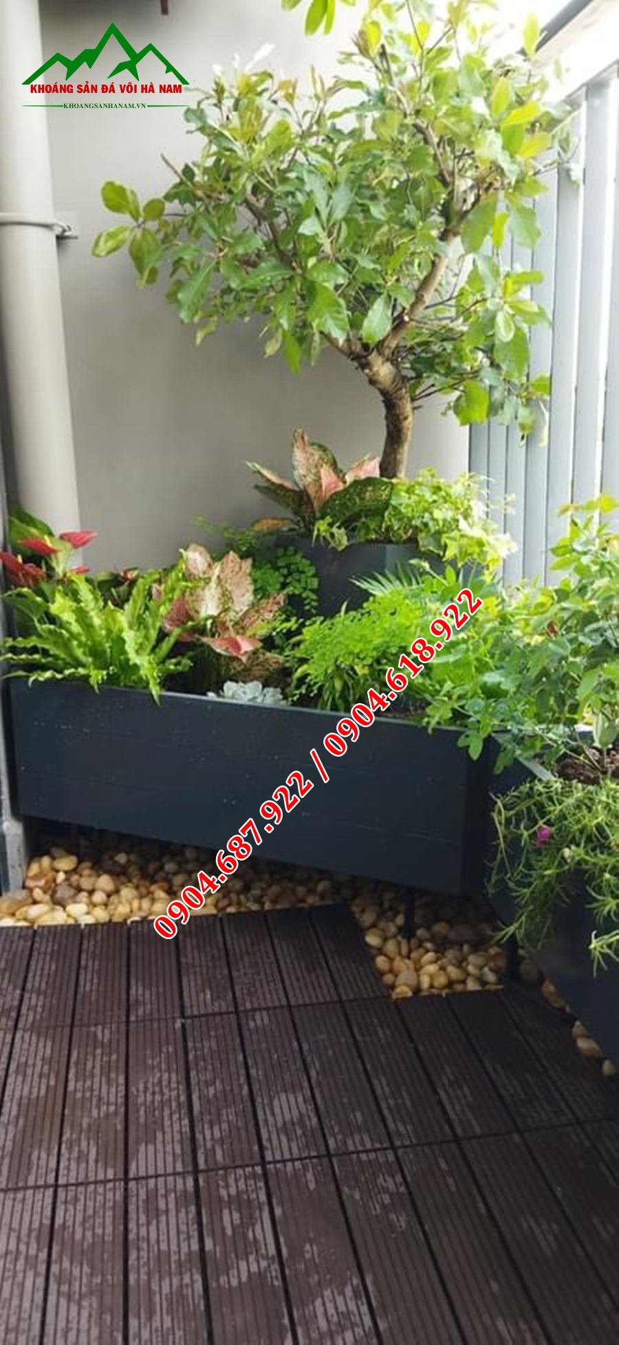 sỏi trang trí ban công