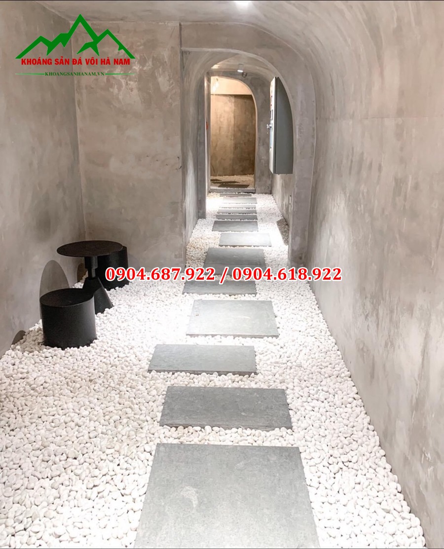 cung cấp sỏi trắng quay trang trí