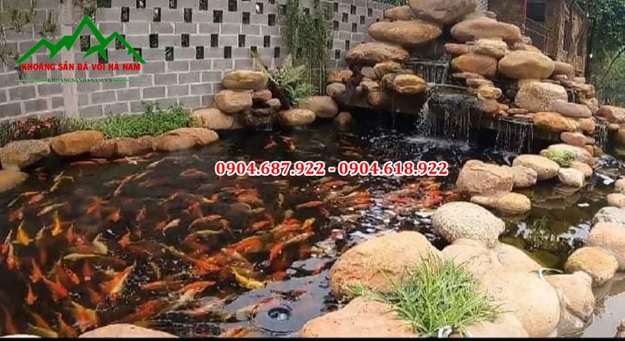 đá cuội vàng làm hồ cá