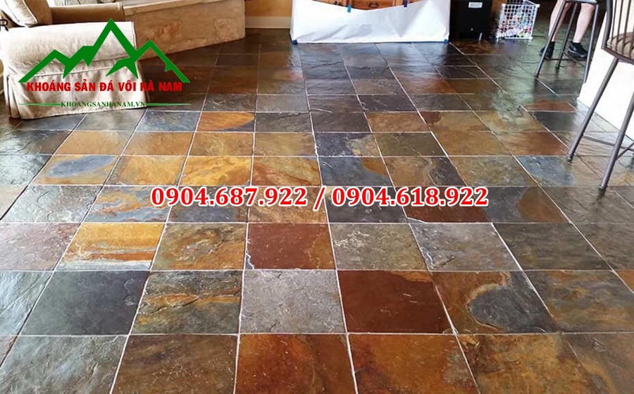 đá slate da sắc lai châu lát nèn