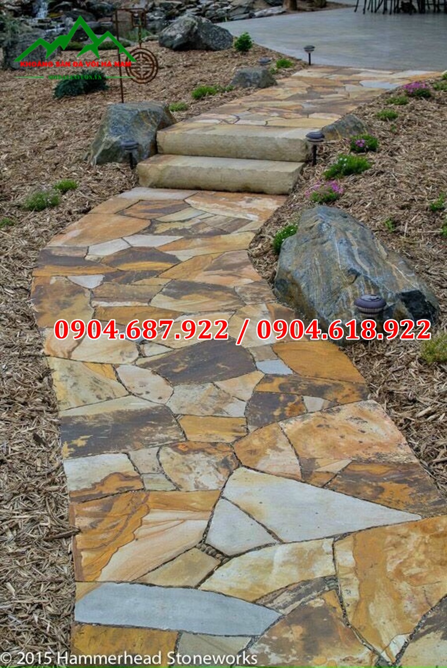 đá rối da sắc lát lối đi