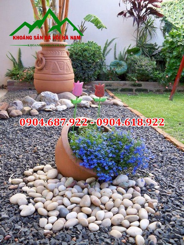 Sỏi cuội trắng trang trí tiểu cảnh