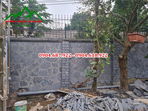 đá rối đen ốp tường