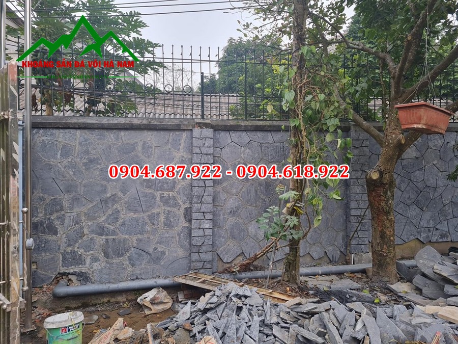 đá rối đen ốp tường