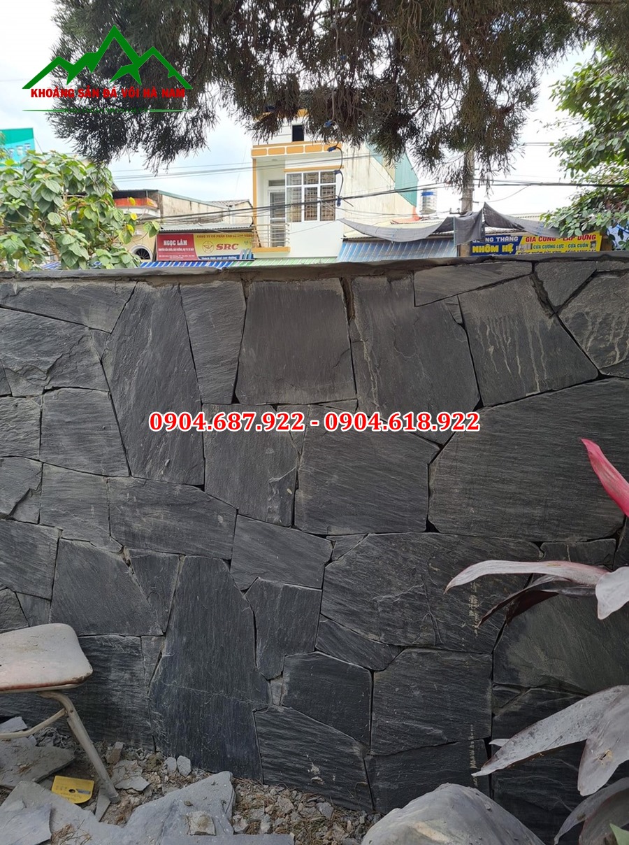 đá rối đen ốp tường