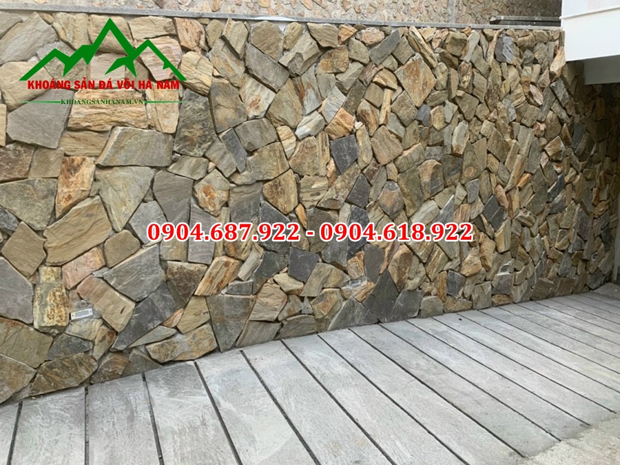 đá rối vân gỗ ốp tường