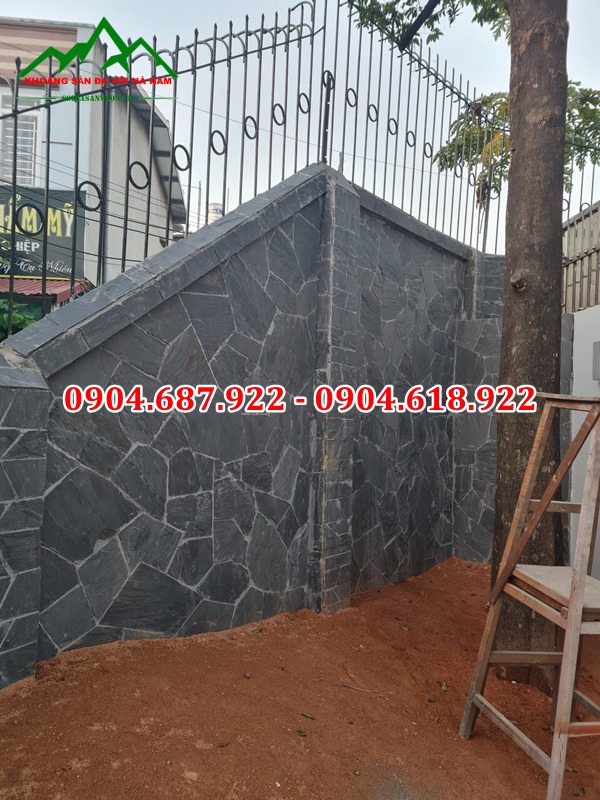 đá rối đen ốp tường