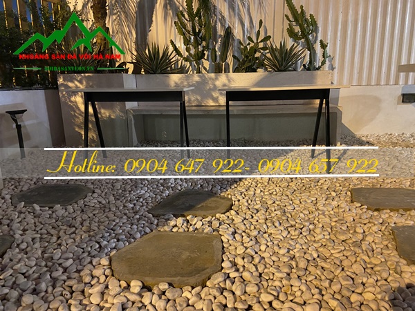 Thi công sỏi trang trí quán cà phê đẹp