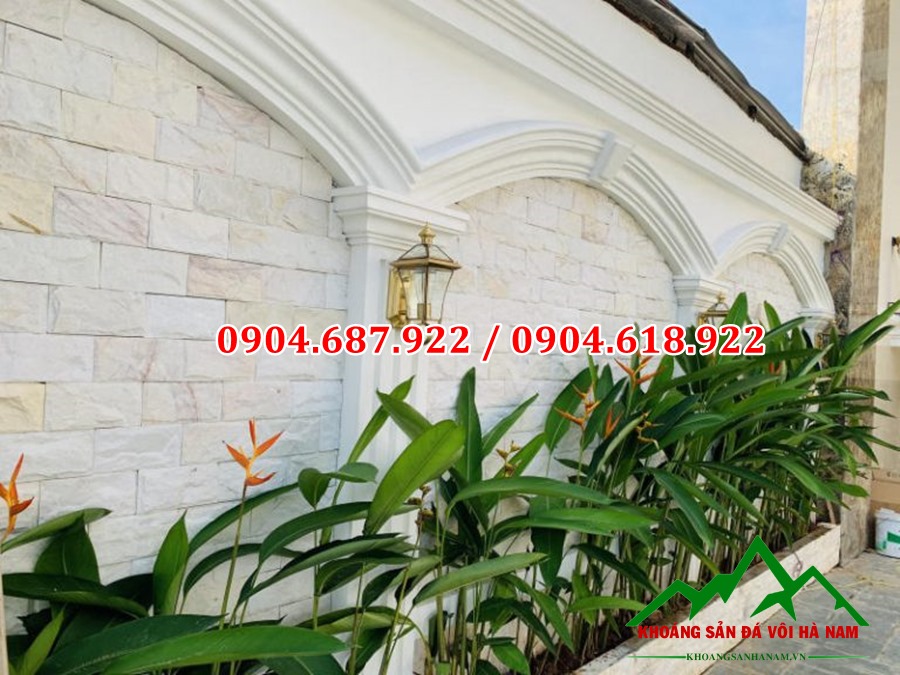 đá bóc trắng ốp tiểu cảnh