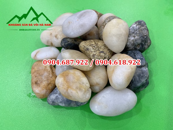 sỏi ba màu rải sân vườn