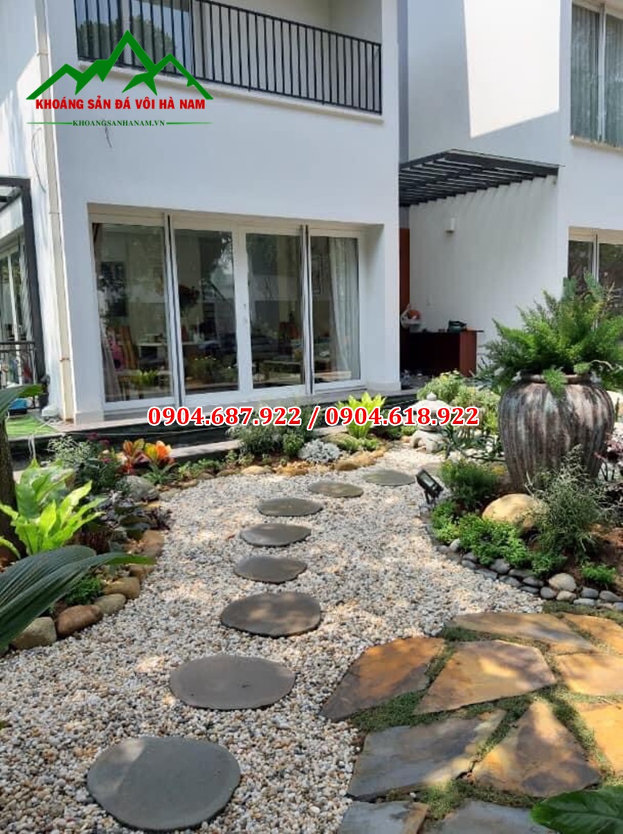 Sỏi biển rải sân vườn