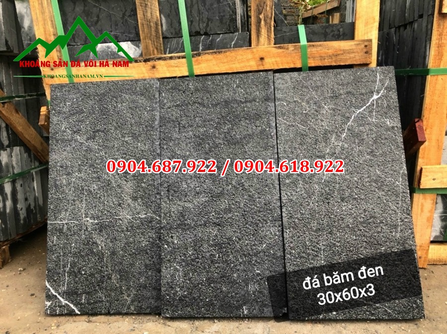 đá đen băm mặt lát bước dạo sân vườn