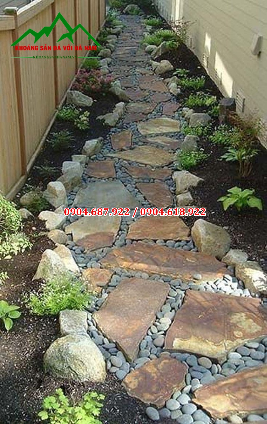 đá chẻ lát bước dạo sân vườn