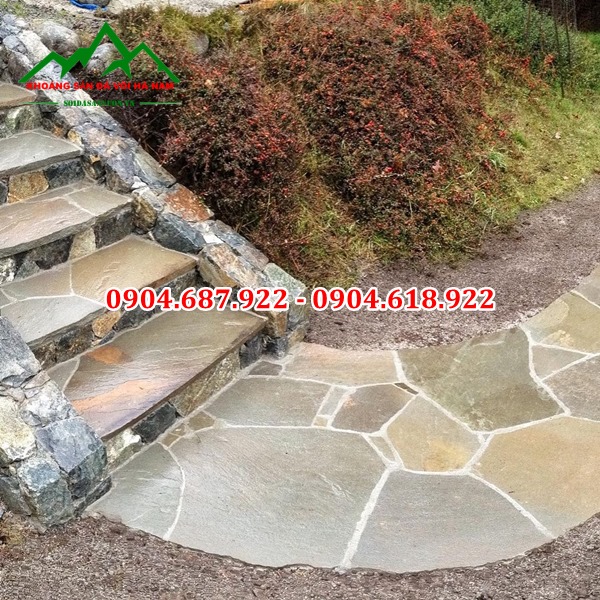 đá rối đa sắc lát lối đi sân vườn