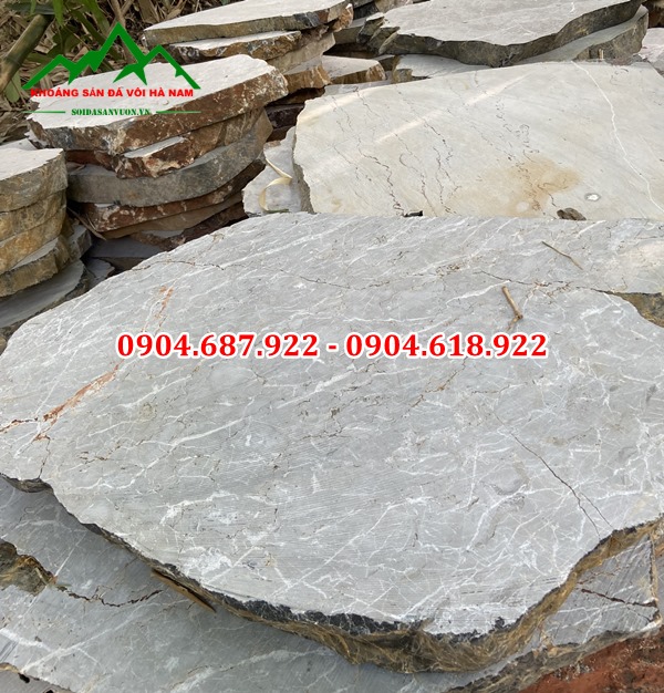 đá lũa xanh cắt lát bước dạo