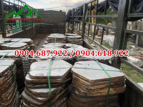 đá bazan đen cắt lát bước dặm