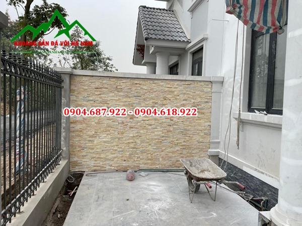 đá ghép vàng ốp tường bao