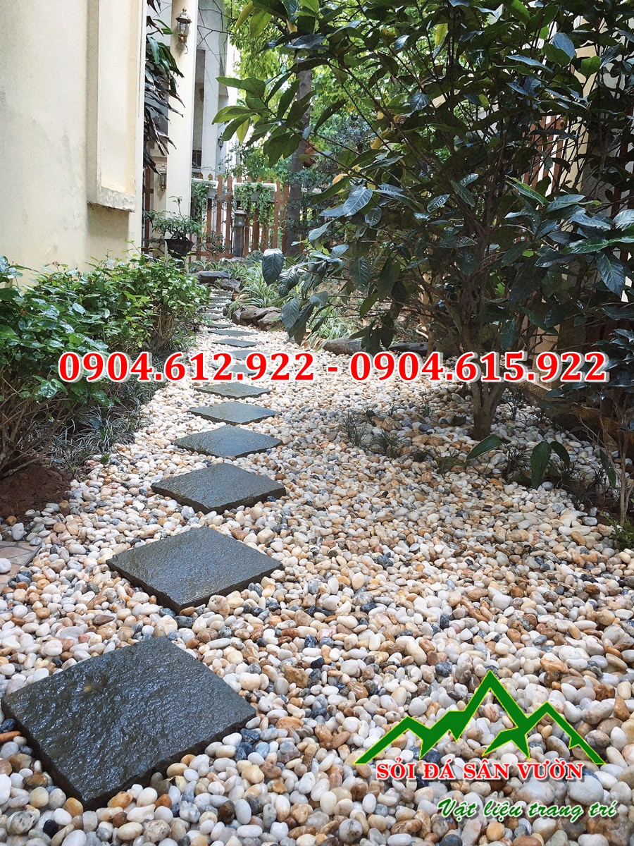 sỏi biển rải lối đi sân vườn
