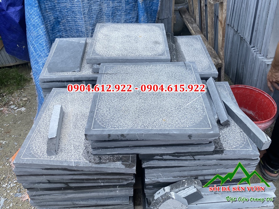 đá xanh đen băm mặt trừ viền