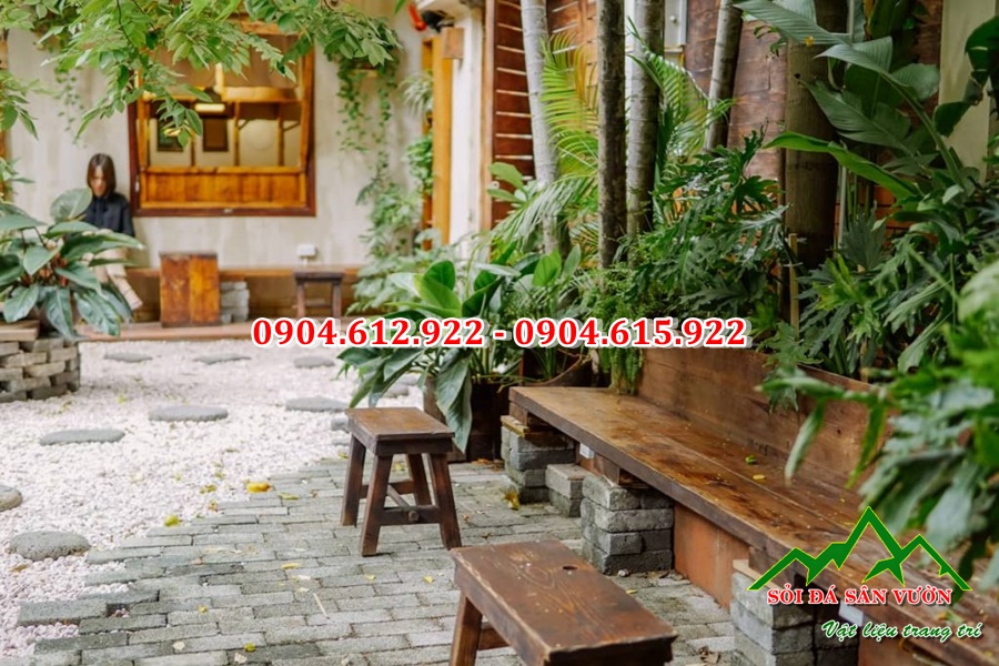 cách rải sỏi trâng trí sân vườn đẹp